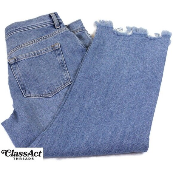 Free People We The Free Jeans 29S Distressed Frayed Hem Cropped 32" X 26" - Picture 1 of 6